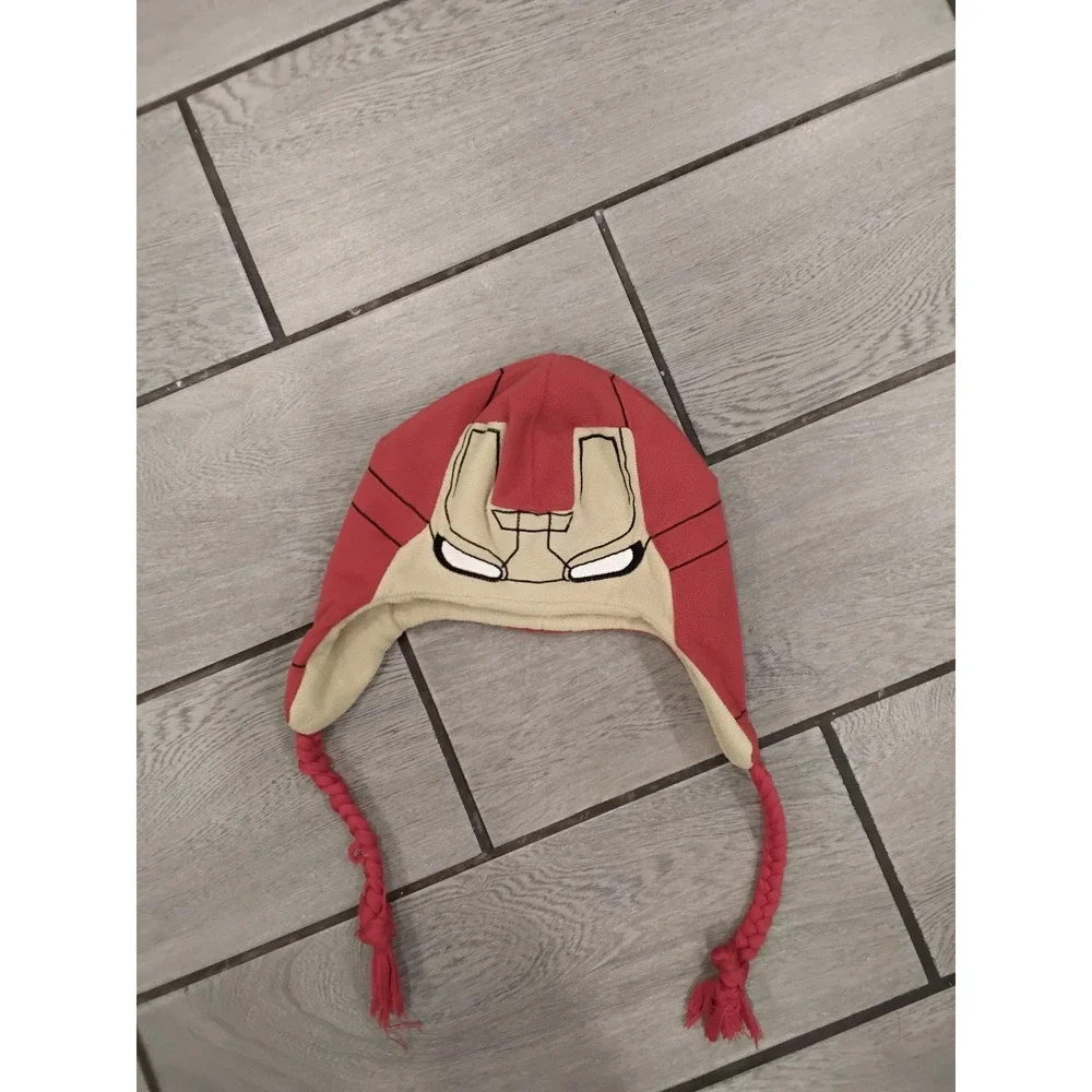 Kids Marvel Iron Man Spider Man‎ Fleece Winter Hat with Braids